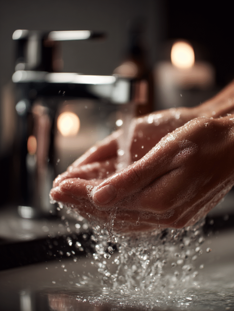 mayber0340 a closeup of someone washing hands or bathing in a 5fe9f8b5 98f3 430b 9ee2 0f926ef2fbaf 0